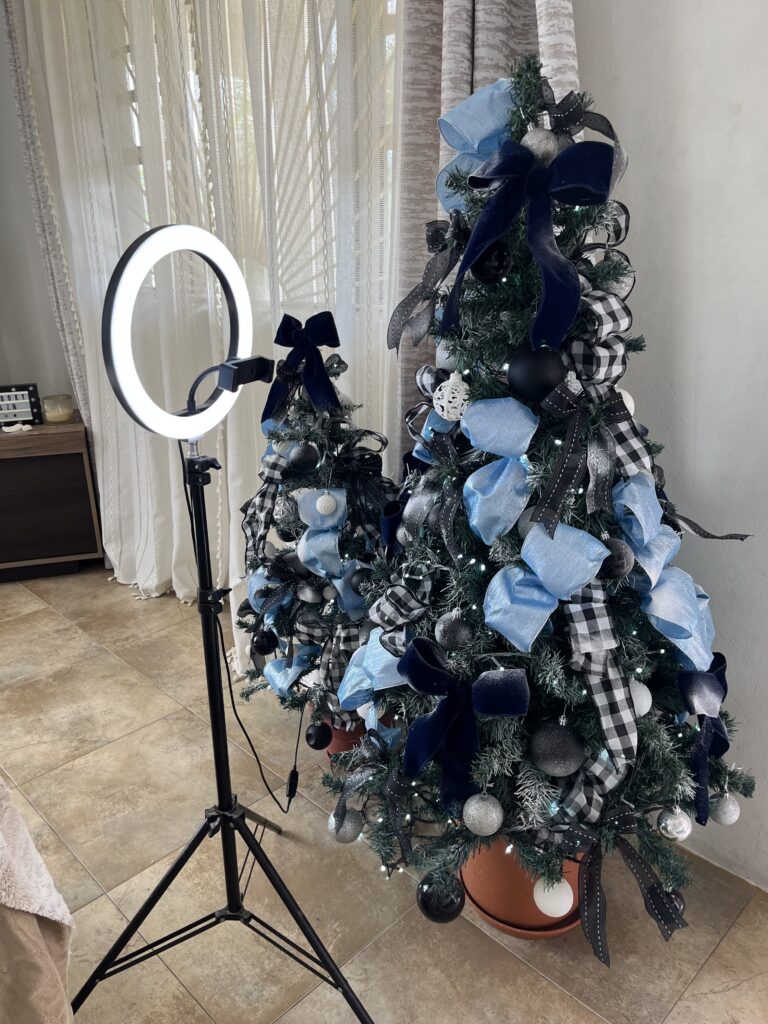 blue christmas vibes: patio decor, bathroom refresh, shopping + accessories haul 🎄🩵☃️