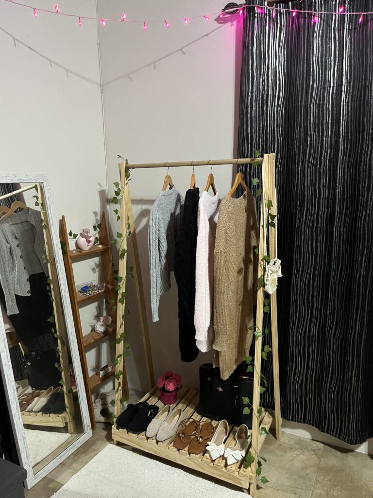 my boyfriend built me a DIY clothing rack 😭💕 | aesthetic room upgrade on a budget